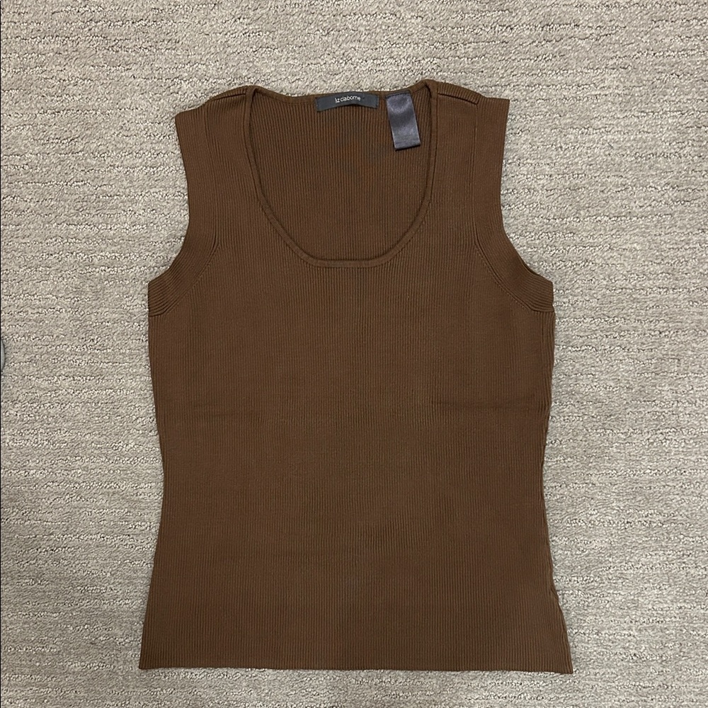 Liz Claiborne Brown Sleeveless Ribbed Top - Size S